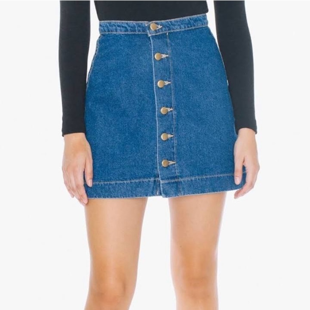 American Apparel Denim A-Line Skirt Sz M
